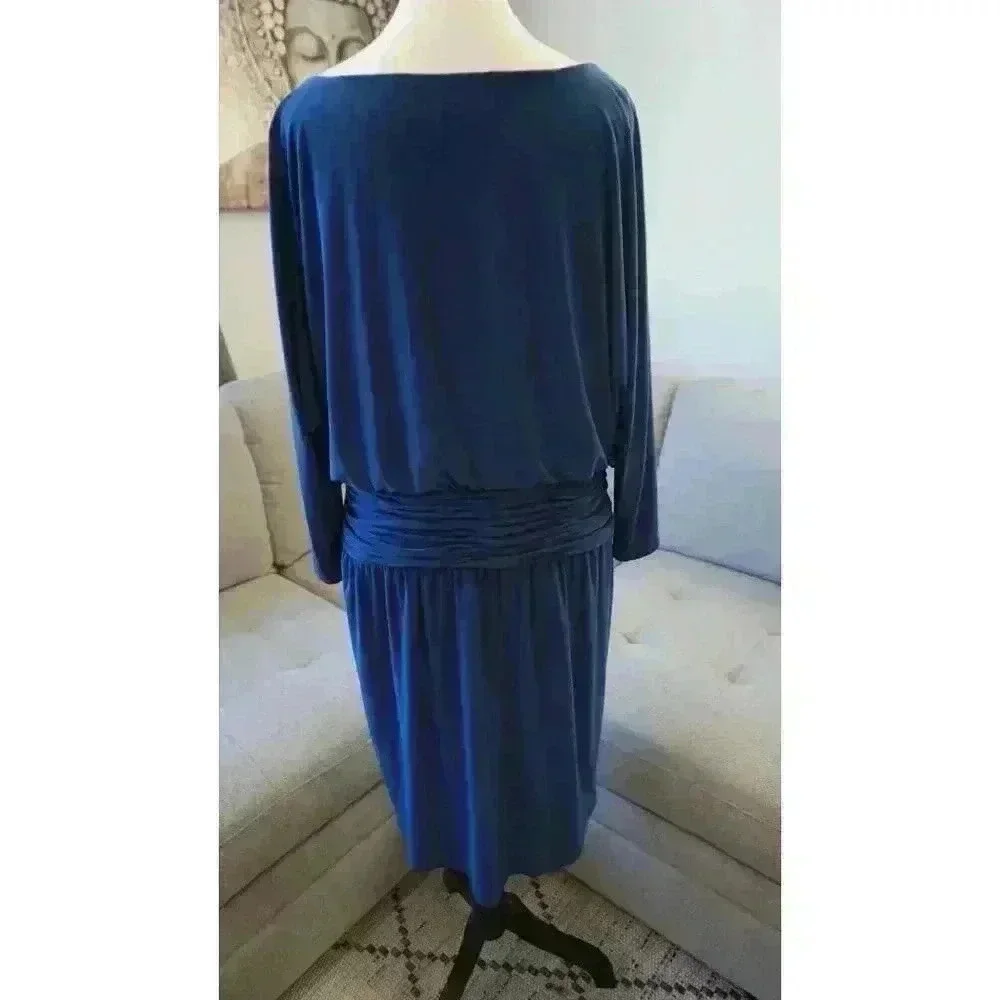 Evan-Picone Women's Long-Sleeve Blue Dress, Size 14 - Picture 8 of 14